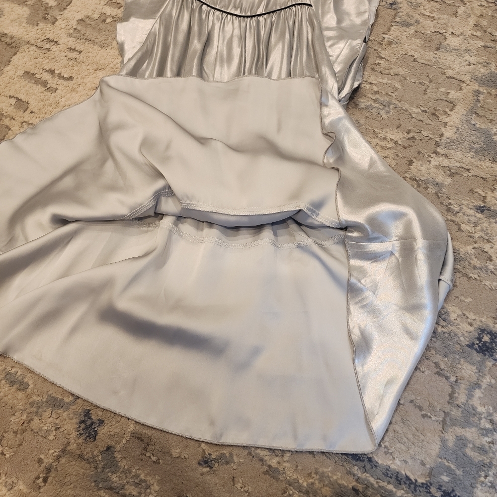 NWT Zadig & Voltaire Girls' Size 14 Freja Silver Metallic Dress Stretch Waist - Picture 3 of 16